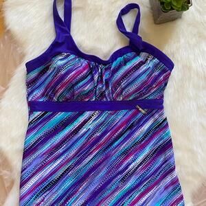 ZeroXposur Women's One-Piece Swimsuit Size 12 Purple Multicolor